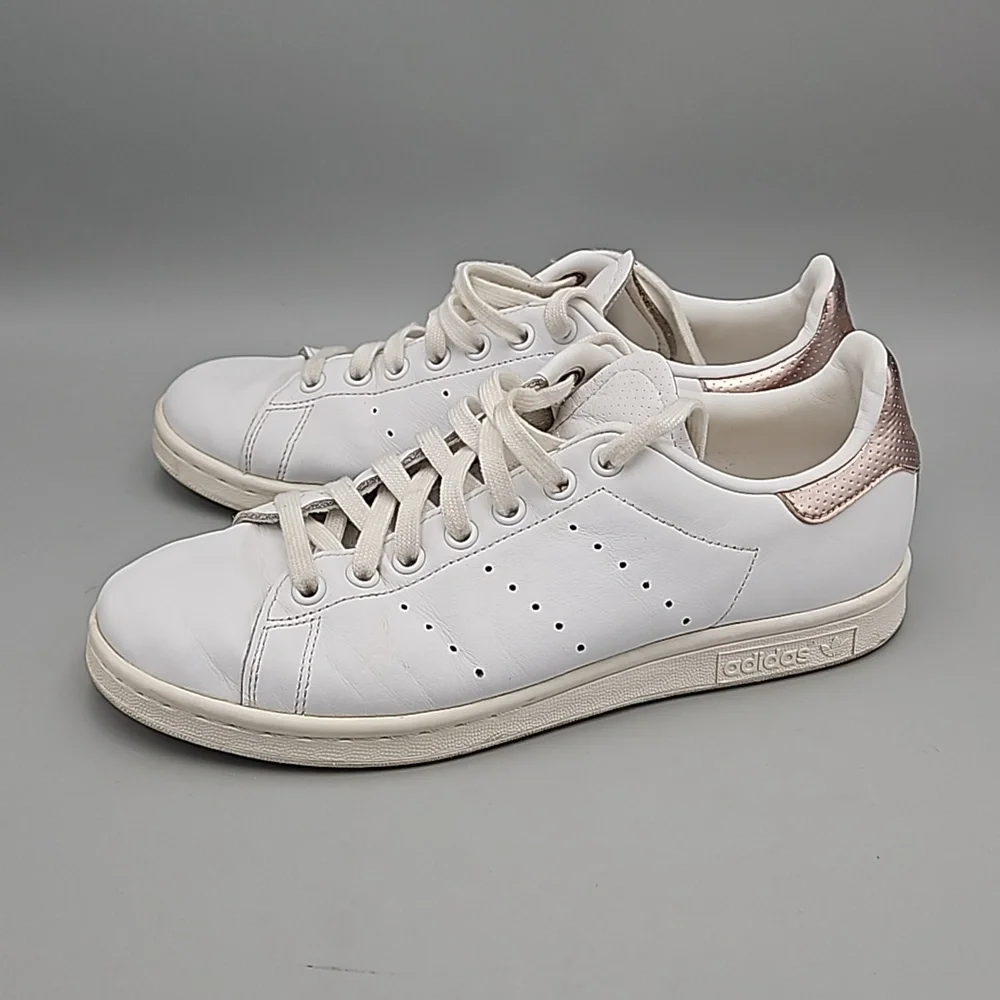 Adidas Originals Women's Stan Smith Sneakers White Gold Leather Women 8